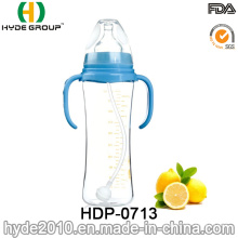 Biberon en plastique sans silicone de BPA de silicone de BPA nourrissant la bouteille (HDP-0713)